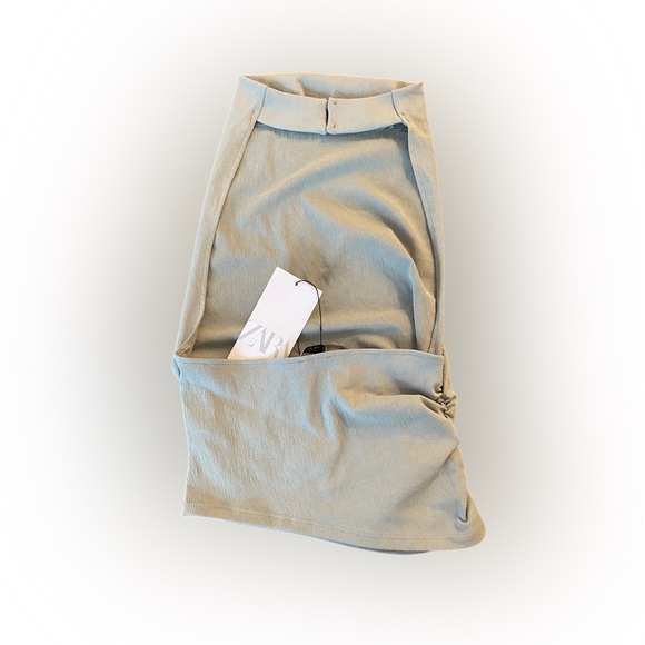 Zara Halter Neck Sleeveless Top - Size Small in Sage Green - Picture 3 of 9